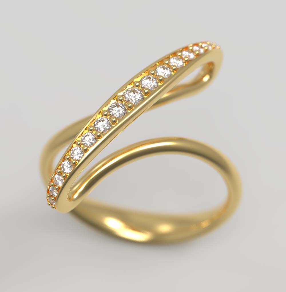 Code : R	2	3	4	0	1 </br> Golden Curved Ring