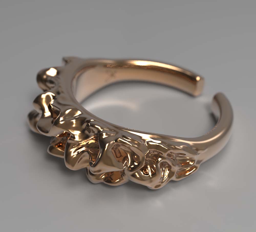 Code : R	2	3	3	0	1 </br> Golden Organic texture Ring (Abstraction)